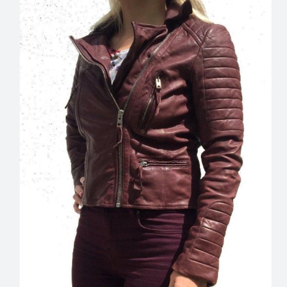 Allsaints oxblood leather jacket - Picture 9 of 9